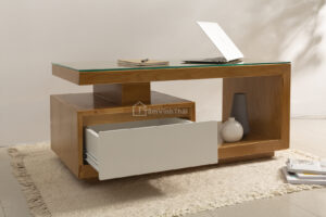 Bàn gỗ sofa màu nâu gỗ nổi bật