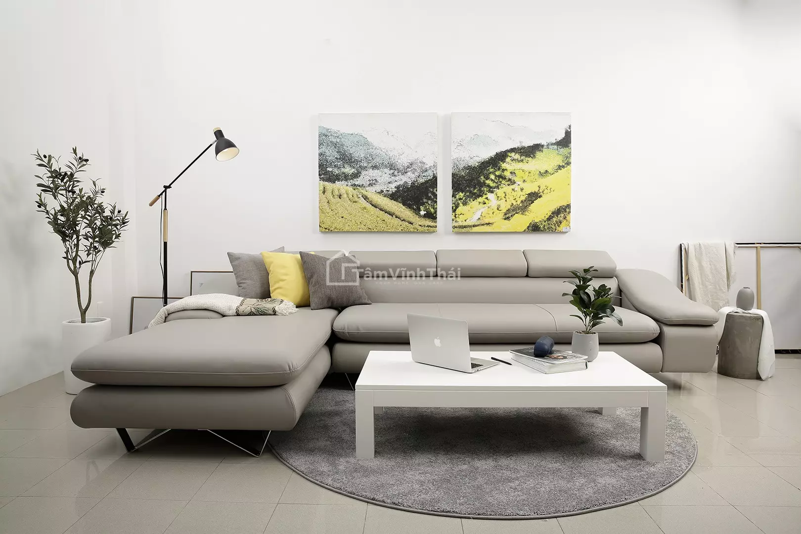 Sofa da Flipp đầu lật rời sang trọng cho phòng khách