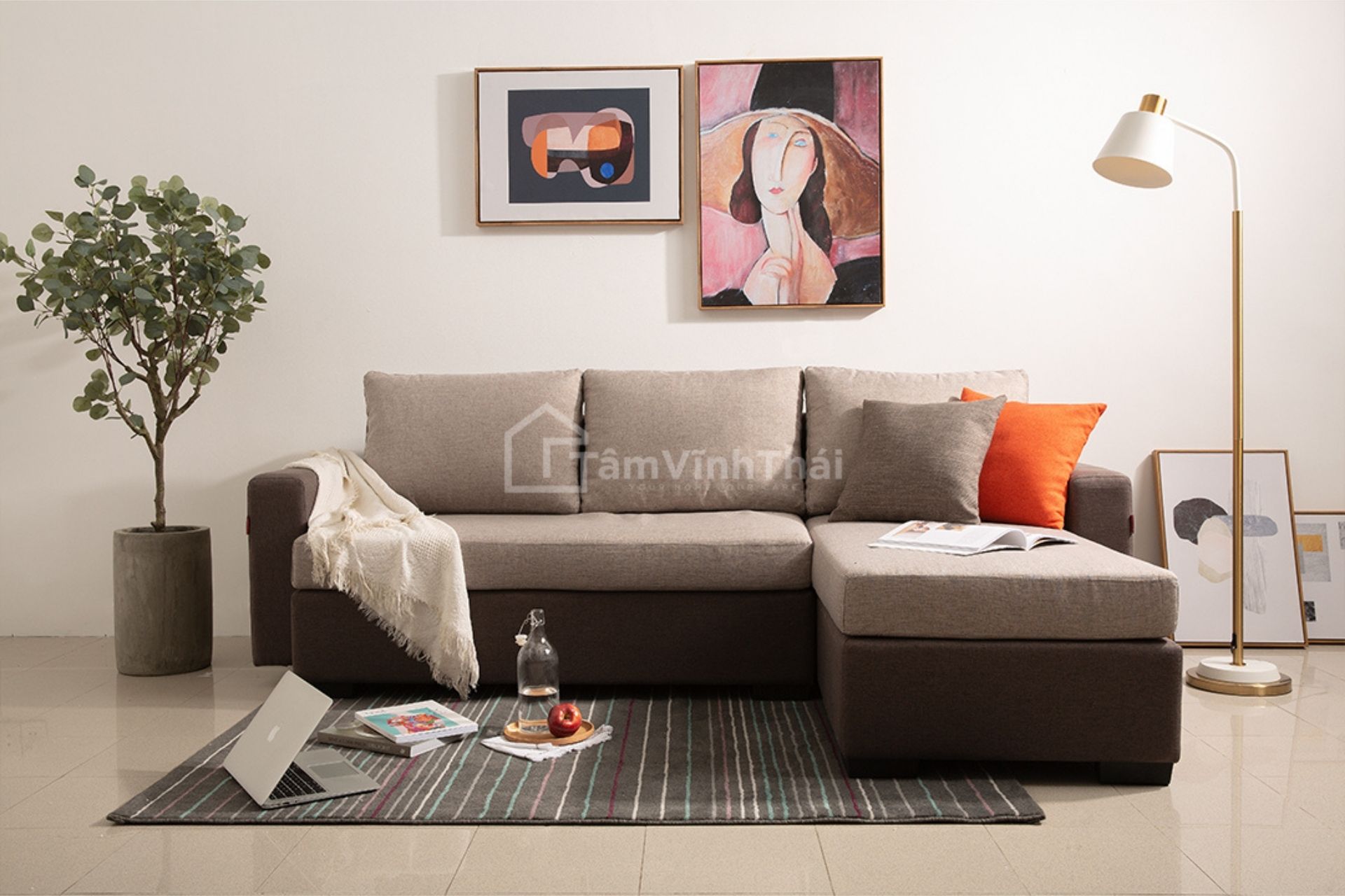 Sofa góc Stan chất liệu vải bố, giá từ 8000.000 VND