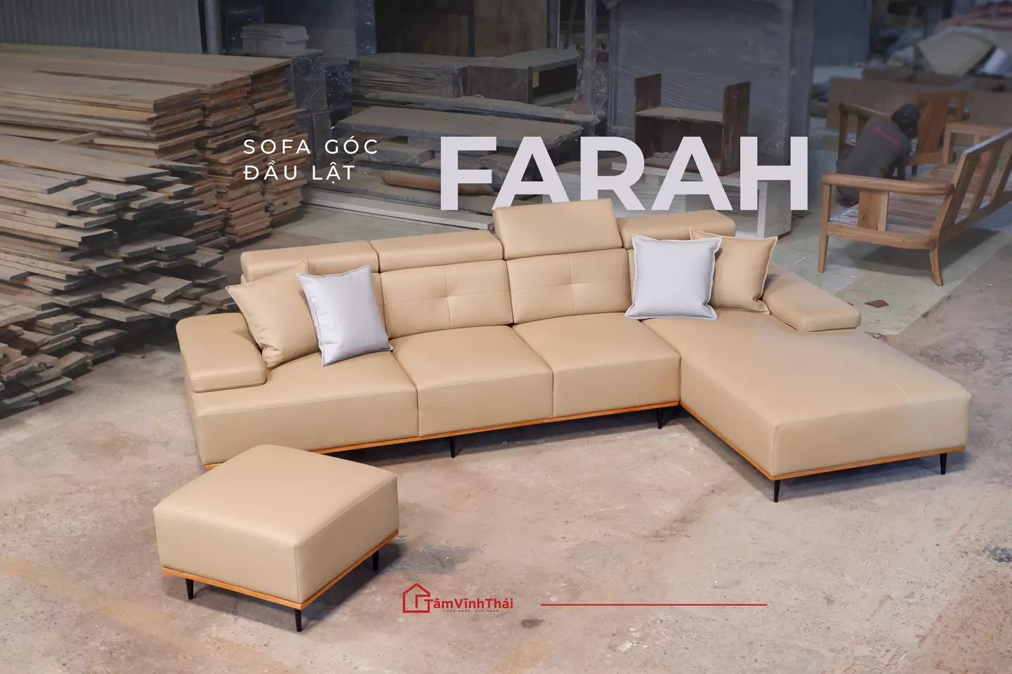 Sofa góc Farah chất liệu da PU cao cấp