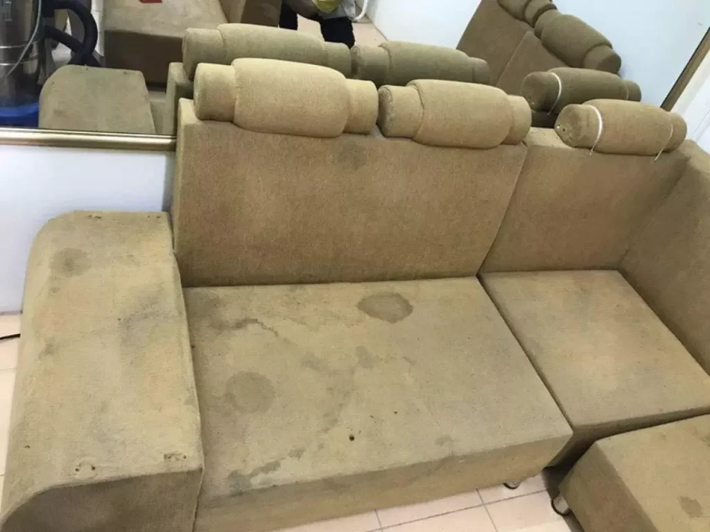 Nếu ghế bị ẩm mốc bạn tìm cách giặt ghế nỉ để loại bỏ những vết bẩn này