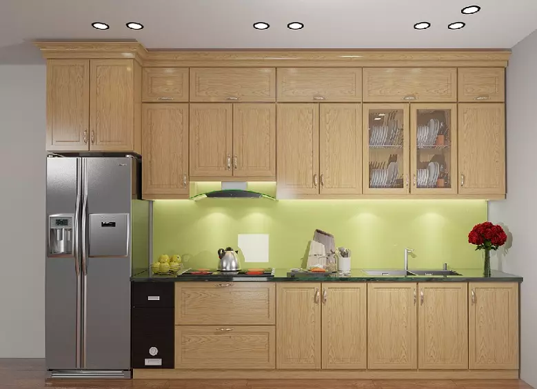 Mẫu tủ bếp hiện đại kiểu dáng chữ I