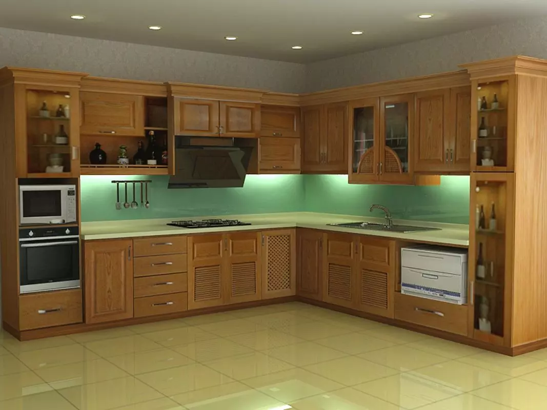 Tủ nhà bếp bằng gỗ luôn được lòng nhiều gia chủ